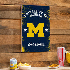 University Of Michigan Wood Wall Sign, 16x24
