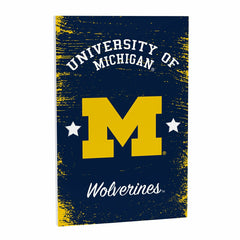 University Of Michigan Wood Wall Sign, 16x24