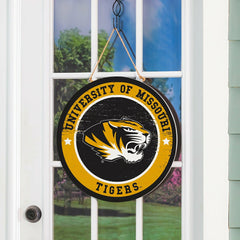 University of Missouri Round Door Décor with Hanging Rope, 18x18