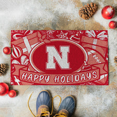 University of Nebraska Holiday PVC Mat, 28"x16"
