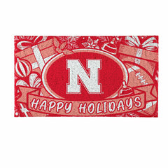 University of Nebraska Holiday PVC Mat, 28"x16"