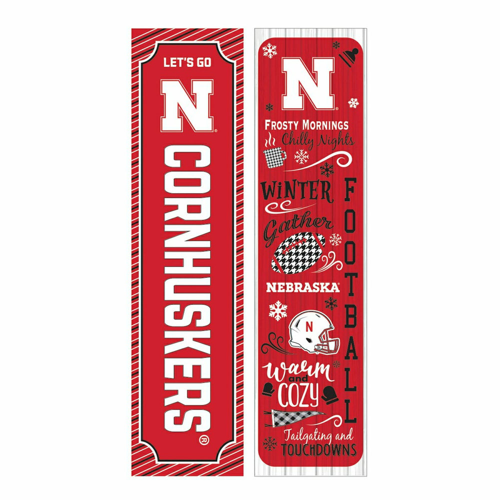 University of Nebraska 46" Double Sided Leaner, Winter Seasonal