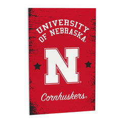 University of Nebraska Wood Wall Sign, 16x24