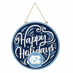 University of North Carolina Holiday Round Door Décor with Hanging Rop