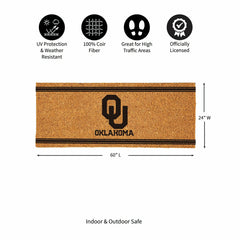 University of Oklahoma Extra Large One Color Coir Mat, 60"x24"