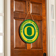 University of Oregon Round Door Décor with Hanging Rope, 18x18