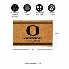 University of Oregon Large One Color Coir Mat, 36"x24"