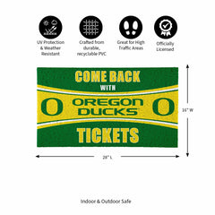 28" x 16" PVC Trapper Mat, Come Back with Tickets, University of Orego