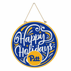University of Pittsburgh Holiday Round Door Décor with Hanging Rope, 1