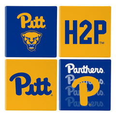 University of Pittsburgh Ceramic Coasters Set, 4pcs with Wood Caddy