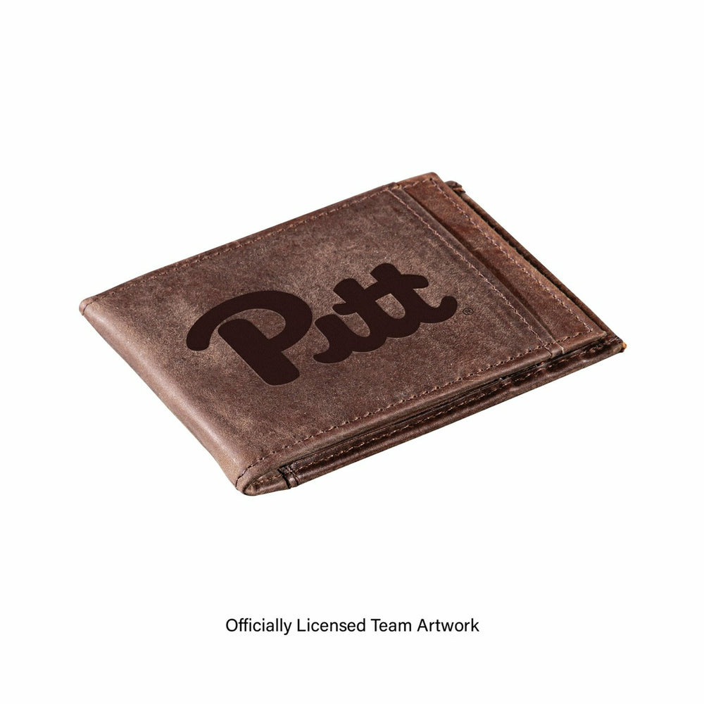 Front Pocket Wallet w/ RFID Blocking, University of Pittsburgh, Brown