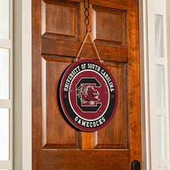 University of South Carolina Round Door Décor with Hanging Rope, 18x18