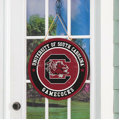 University of South Carolina Round Door Décor with Hanging Rope, 18x18