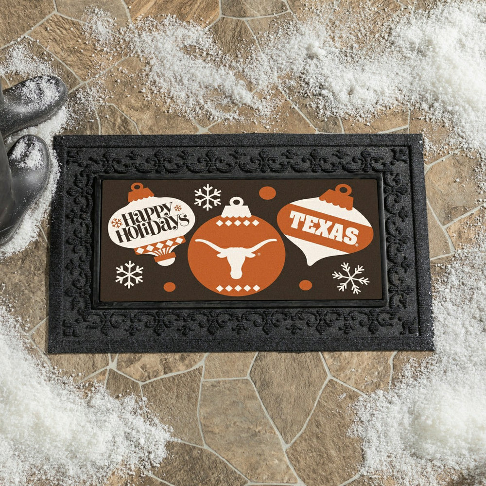 University of Texas Holiday Flocked Coir Sassafras Switch Mat, 22"x10"