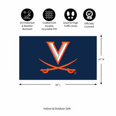 Full Color PVC Mat, 16" x 28", University of Virginia