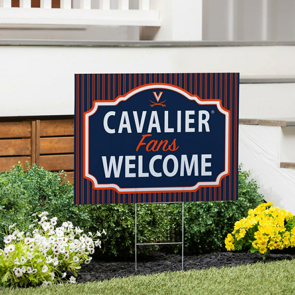University of Virginia Coroplast Yard Sign, "Fans Welcome"