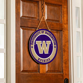 University of Washington Round Door Décor with Hanging Rope, 18x18