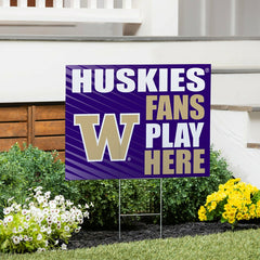 University of Washington Coroplast Yard Sign "Fans Play Here"