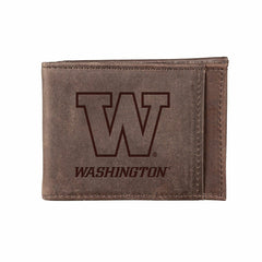 Front Pocket Wallet w/ RFID Blocking, University of Washington, Brown