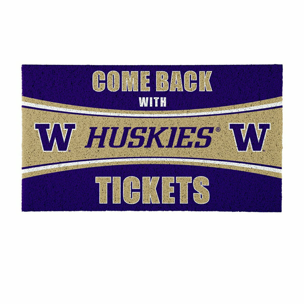28" x 16" PVC Trapper Mat, Come Back with Tickets, University of Washi