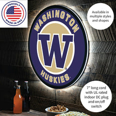 LED Wall Decor, Round, University of Washington