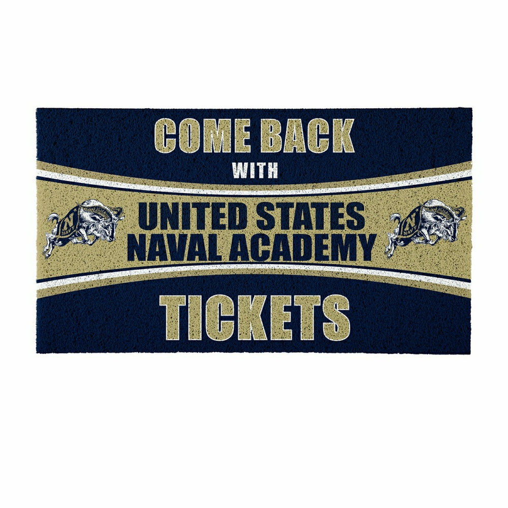28" x 16" PVC Trapper Mat, Come Back with Tickets, US Naval Academy