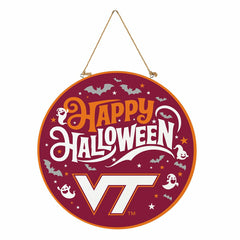 Virginia Tech Halloween Round Door Décor with Hanging Rope, 18x18