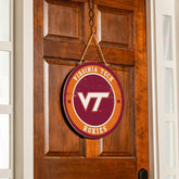 Virginia Tech Round Door Décor with Hanging Rope, 18x18