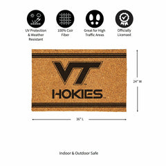 Virginia Tech Large One Color Coir Mat, 36"x24"