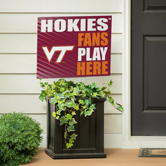 Virginia Tech Coroplast Yard Sign "Fans Play Here"