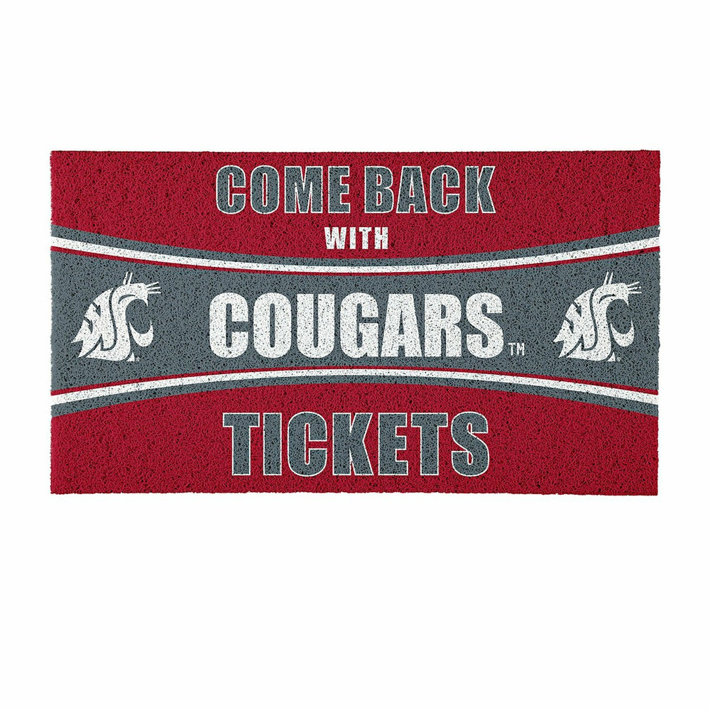 28" x 16" PVC Trapper Mat, Come Back with Tickets, Washington State Un