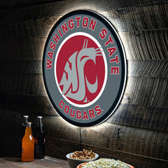 LED Wall Decor, Round, Washington State University