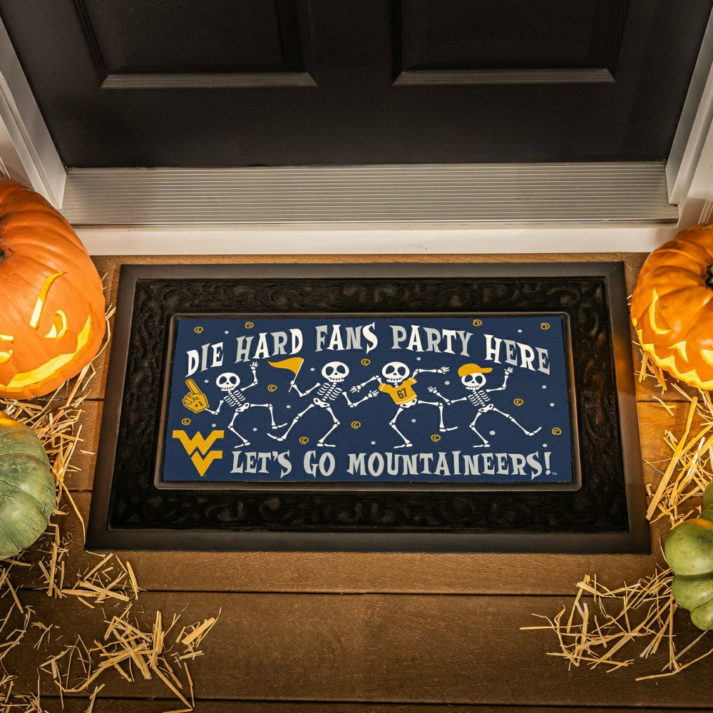 West Virginia University Flocked Coir Halloween Sassafras Switch Mat,