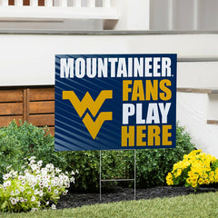 West Virginia University Coroplast Yard Sign "Fans Play Here"