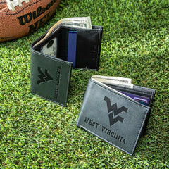 West Virginia University, Bi-Fold and Tri-Fold Wallet Gift Set, Black