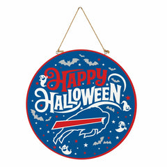 Buffalo Bills Halloween Round Door Décor with Hanging Rope, 18x18