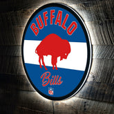Buffalo Bills NFL Football Large Round Vintage Edgelite LED Decor
