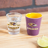 Baltimore Ravens 4-Piece Ceramic and Glass 2oz. Shot Glass Set