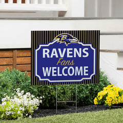Baltimore Ravens Coroplast Yard Sign, "Fans Welcome"
