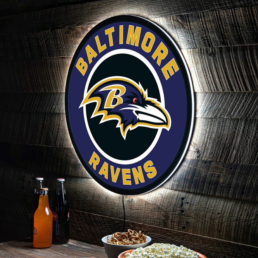 LED Wall Decor, Round, Baltimore Ravens