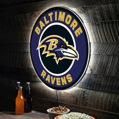LED Wall Decor, Round, Baltimore Ravens