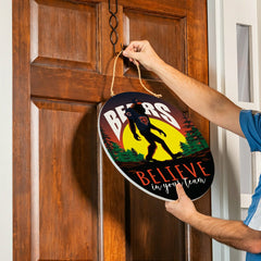 Chicago Bears Bigfoot Round Door Décor with Hanging Rope, 18x18