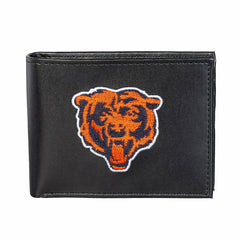 Chicago Bears Black Bi-Fold Embroidered Wallet
