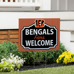 Cincinnati Bengals Coroplast Yard Sign, "Fans Welcome"