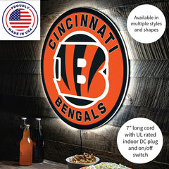 LED Wall Decor, Round, Cincinnati Bengals