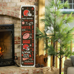 Cleveland Browns Winter Seasonal Double Sided Large Leaner, 46"