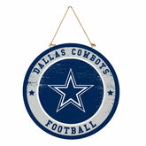 Dallas Cowboys Round Door Décor with Hanging Rope, 18x18