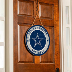 Dallas Cowboys Round Door Décor with Hanging Rope, 18x18