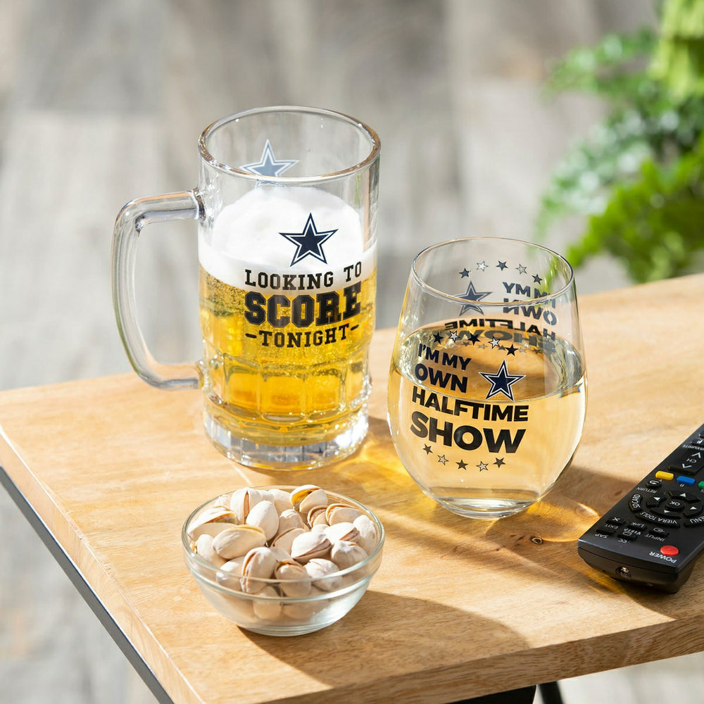 Dallas Cowboys, Stemless 17OZ Wine & Beer 16 OZ Gift Set