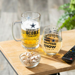 Dallas Cowboys, Stemless 17OZ Wine & Beer 16 OZ Gift Set